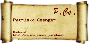 Patrisko Csenger névjegykártya